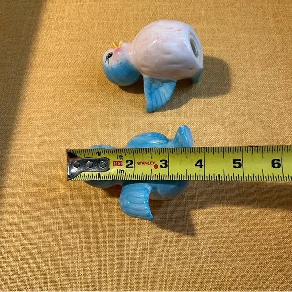 Vintage Bluebird Salt & Pepper Shakers blue white yellow pink anthropomorphic - Picture 11 of 11